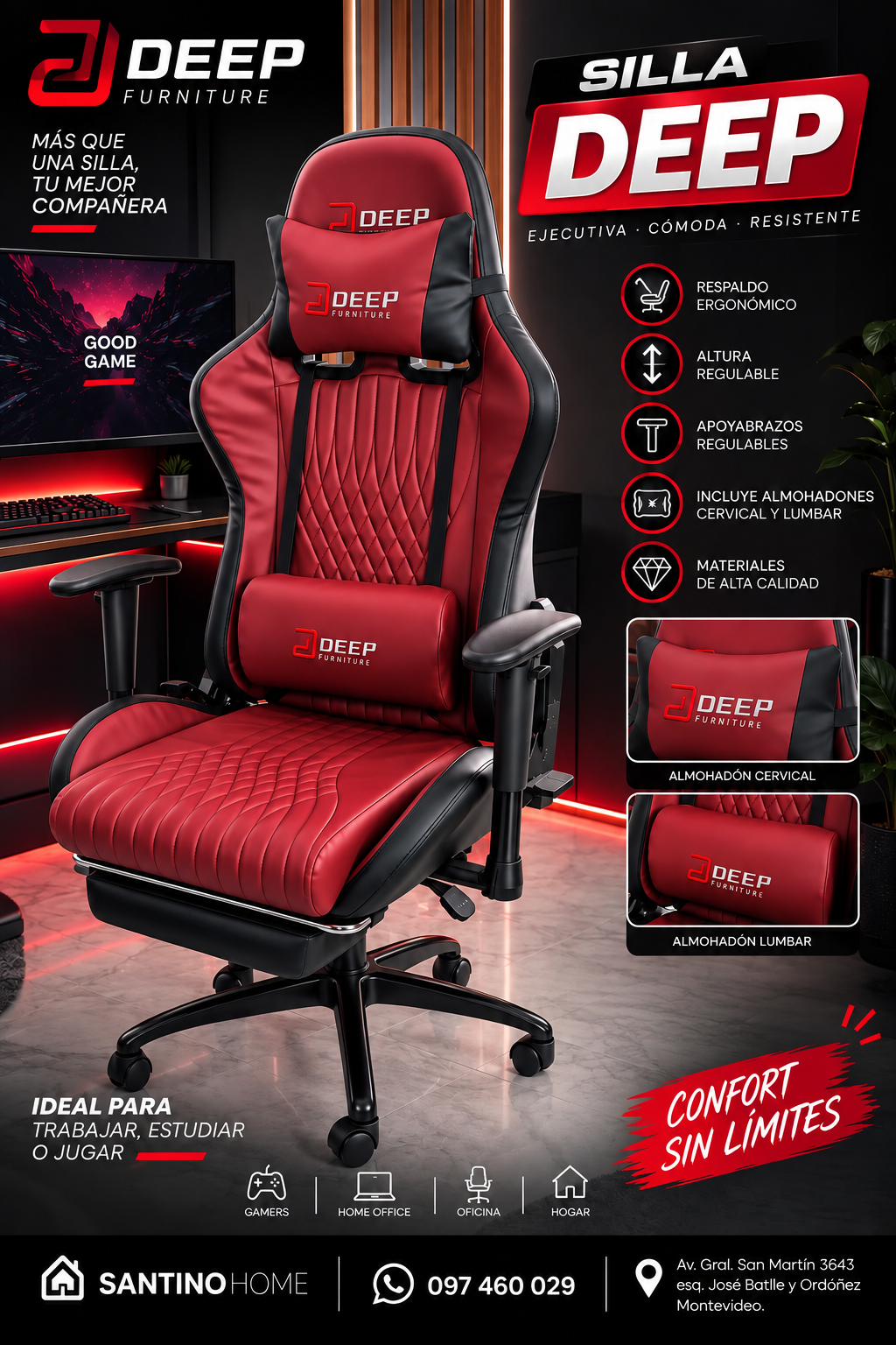 Silla DEEP Roja