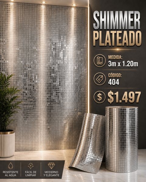 ROLLO SHIMMER PLATEADO